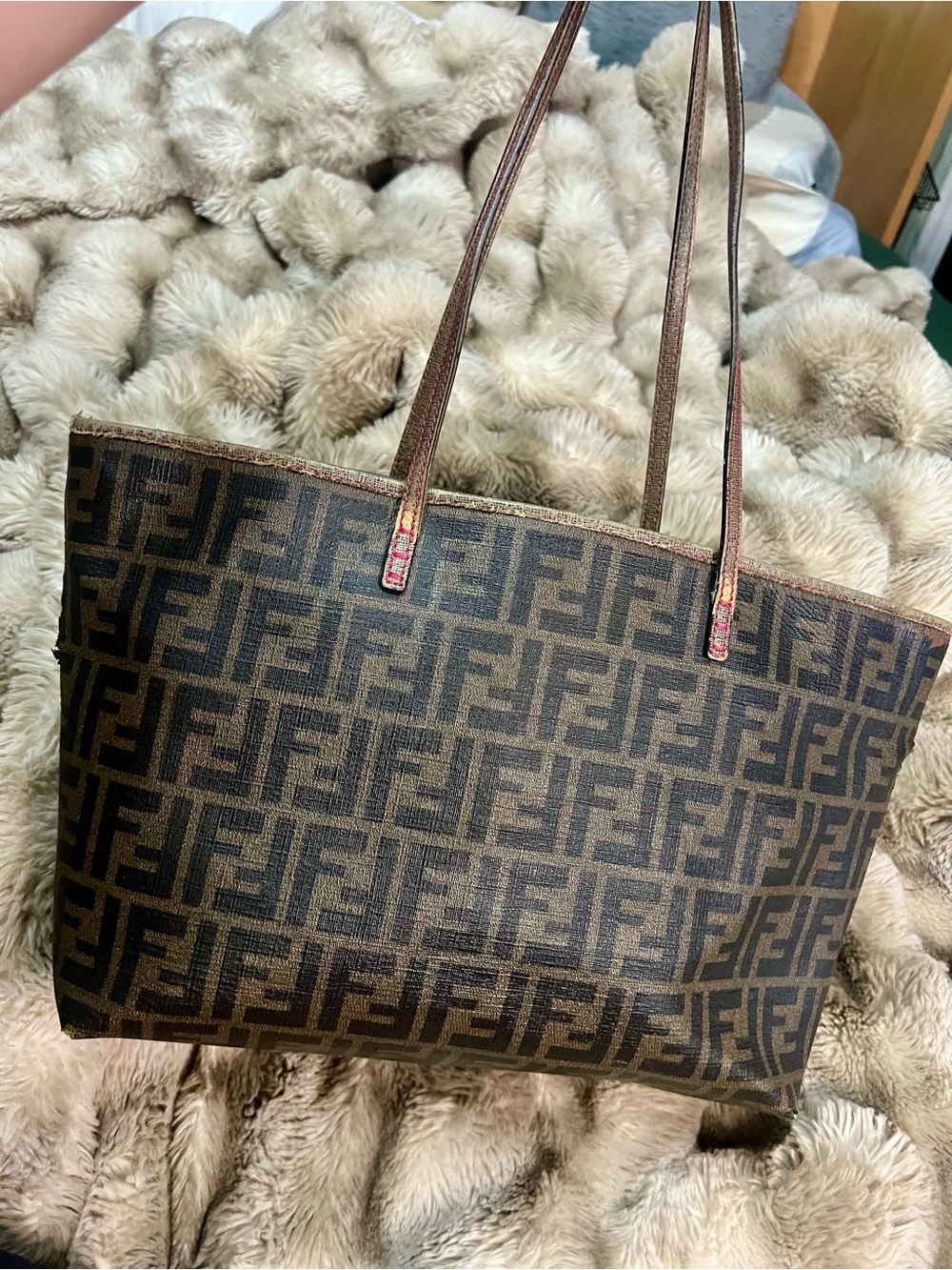 Fendi Tobacco Zucca Print Roll Tote Bag ($MSRP $1,500)